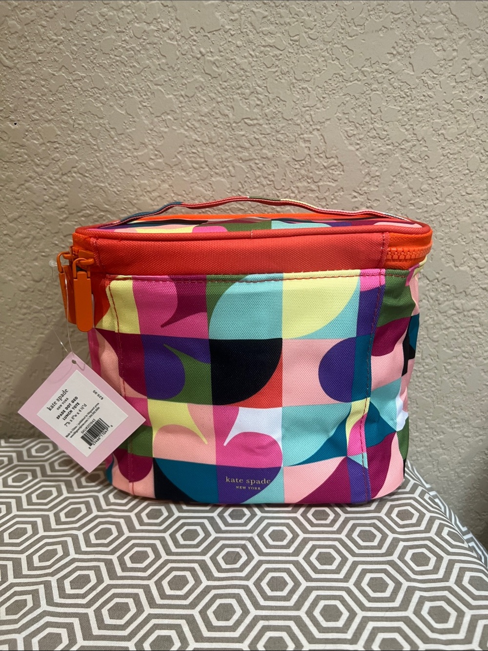 kate spade New York spade.Geo lunch tote. Insulated cosmetic/lunch bag.